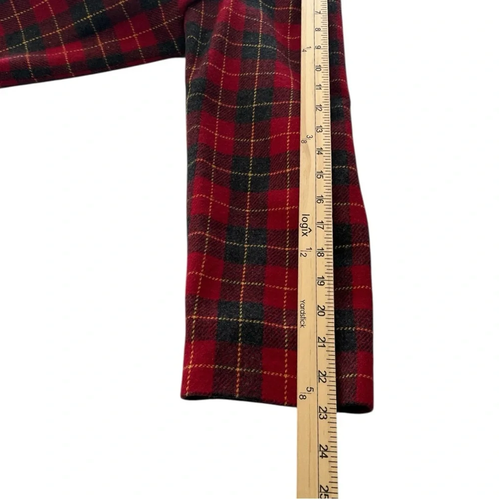 Harris Wallace VTG 90’s plaid Red Black Wool Blend Blazer Size 10